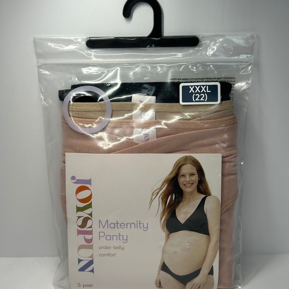 Joyspun 3PK Under the Bump‎ Maternity Panty 3XL 22 Multi Color Super Soft Fabric